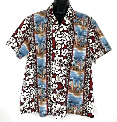 Evergreen Island Hawaiian Shirt Women's Medium Made in Hawaii USA Vintage - Image 1 of 4