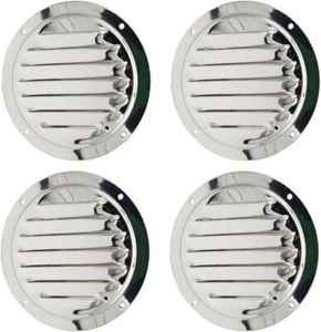 Paquete de 4 cubiertas redondas de ventilación estilo persiana para motor de barco marino de 4 pulgadas de acero inoxidable - Imagen 1 de 4
