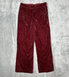 Soft Surroundings Pants Womens PSmall Red Velvet Velour Wide Leg Holiday Lounge - Picture 1 of 17