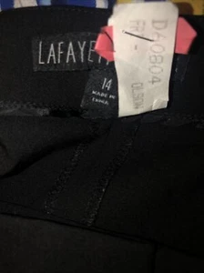 Lafayette 148 New York Size 14 Black 96% Virgin Wool High Rise Pants - Picture 1 of 10
