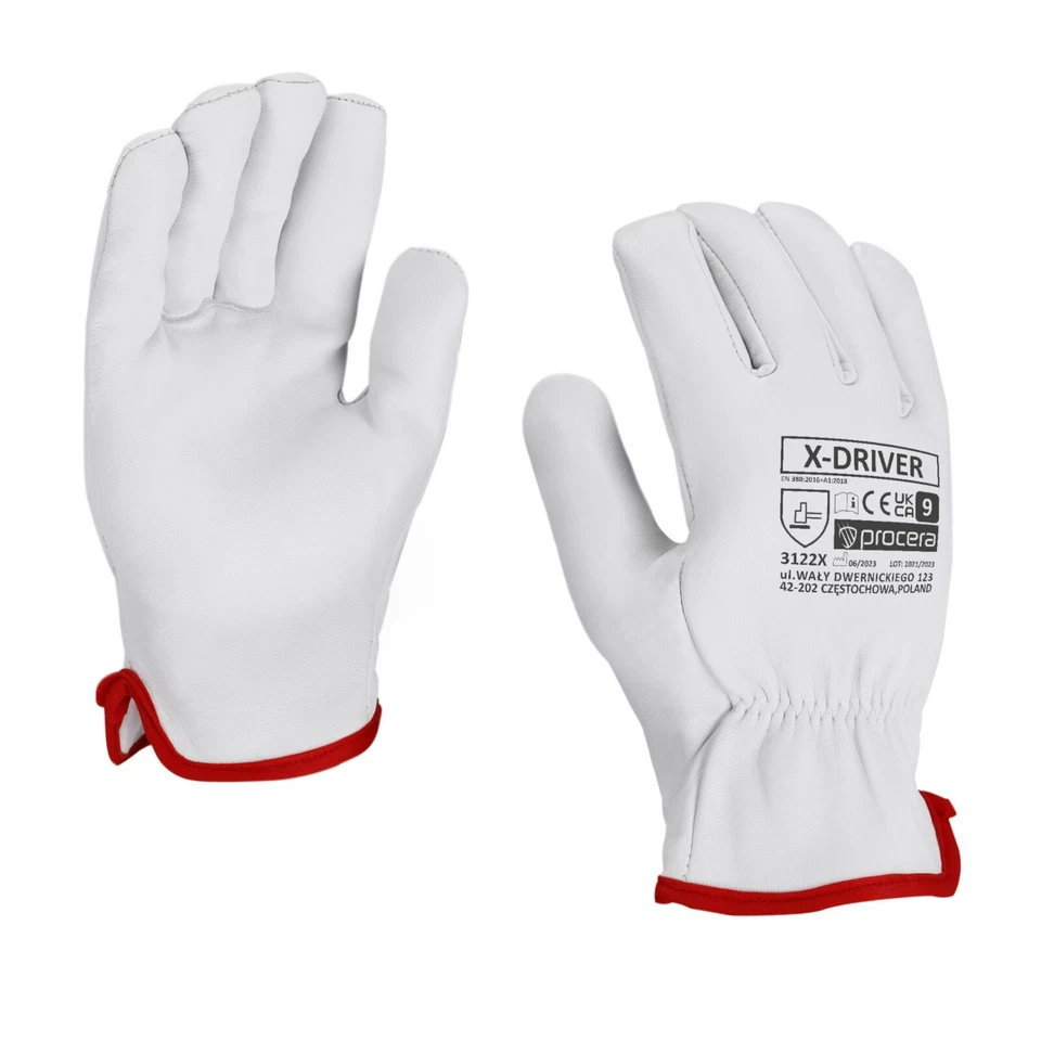 PROCERA 12 Paar Arbeitshandschuhe Voll-Ziegenleder Schweisserhandschuhe (Gr. 9-11)