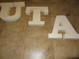LOT OF 3 STYROFOAM 12" LETTERS **U   T   A** GREAT FOR CRAFTS..COLLEGE..SCHOOL.. - Picture 1 of 2