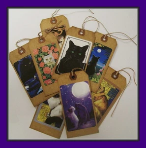 MYSTIC CATS PRIMITIVE CARTELLINI DA APPENDERE - SET DI OTTO - STILE VINTAGE - PURRFECT - Foto 1 di 4