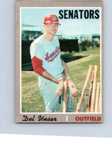 VINTAGE BASEBALL CARD TOPPS 1970 WASHINGTON SENATORS DEL UNSER NO429 - Picture 1 of 2