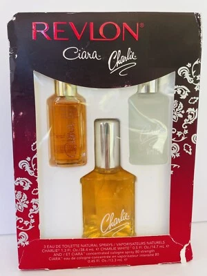 Juego de 3 unidades Revlon Ciara + Charlie + Charlie White spray de inodoro 1,3 oz, 0,5 oz cada uno Foto 1 de 4