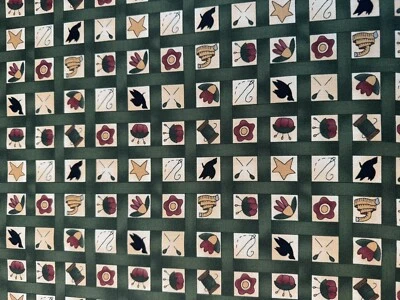 Hometown Quilts quilt fabric by Kathy Schmitz for Moda Fabrics 5793-13 green - Image 1 of 4