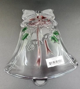 New Celebrations by Mikasa Holiday Christmas Bell Glass Dish - Picture 1 of 4