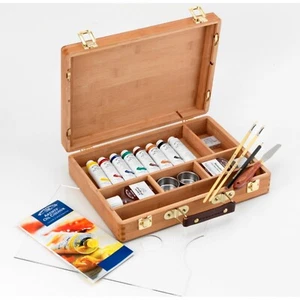 Winsor & Newton Cassetta Bamboo Olio Artists Colori a Olio Box Natura 8 tubi - Foto 1 di 2