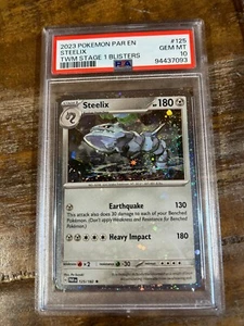 POKEMON 2023 Twight Masquerade Stage 1 Blister STEELIX #125 PSA 10 Gemme Promo - Foto 1 di 2