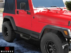 Black Side Step Nerf Bars For 87-06 Jeep Wrangler TJ YJ 2Dr - Picture 1 of 6