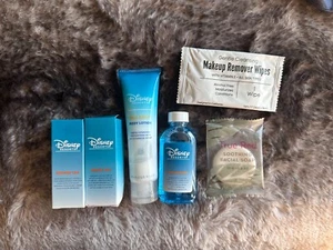 Disney Travel Pack Soap Lotion Vanity Kit Shower Cap Mouthwash Makeup Remove 6PC - Imagen 1 de 1