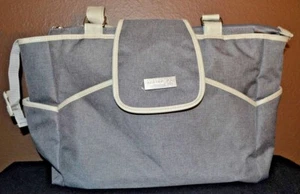 Just One You by Carter Large Fashion Tote Baby Diaper Bag Gray Flap+Zip Closure - Picture 1 of 9