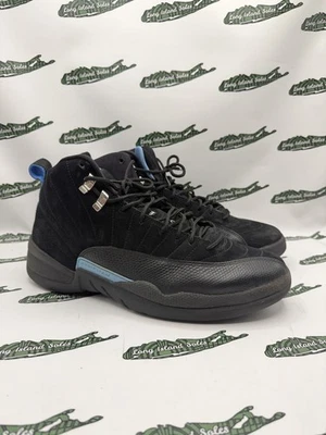 Air Jordan 12 Nubuck Negro Blanco Azul Universitario 2009 Talla 11.5 130690-018 Foto 1 de 4