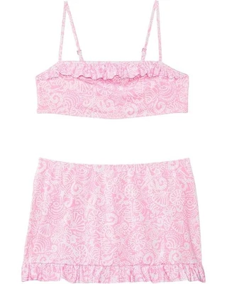 Lilly Pulitzer Topher Bikini Upf 50+ Niños Mujeres 10 Rosa Elastizado Traje de Baño TLW577 Foto 1 de 4