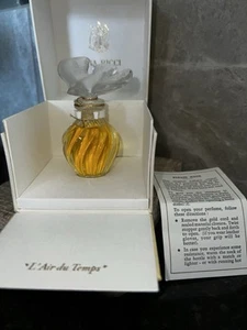 Vintage Nina Ricci L’Air Du Temps Parfum In Lalique Crystal Bottle .25 Oz - Rare - Picture 1 of 14