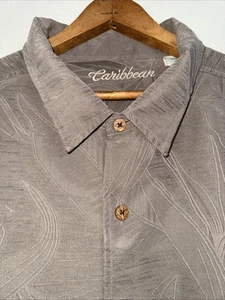 Caribbean Men’s Casual Shirt Polo Hawaiian Size 4XB Brown - Picture 1 of 10