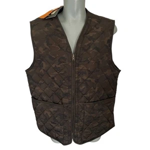 Neu mit Etikett Field & Stream braun Camouflage gesteppte Wende Outdoor Weste Größe L durchgehender Reißverschluss - Bild 1 von 10