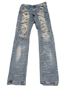 Smoke Rise Jeans Herren 34X34 Distressed Reißverschluss Slim Fit Hose Neu ohne Etikett  - Bild 1 von 6