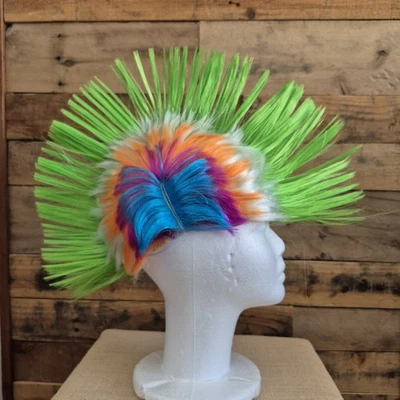 Arco Iris Mohawk Punk Rock Peluca Unisex Puntiaguda Disfraz Fiesta Divertido Novedad Halloween Foto 1 de 4