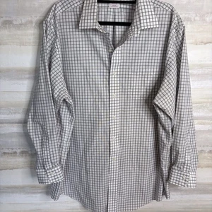 Brooks Brothers 18 4/5 Madison schwarz weiß kariertes langärmliges Herrenhemd - Bild 1 von 6