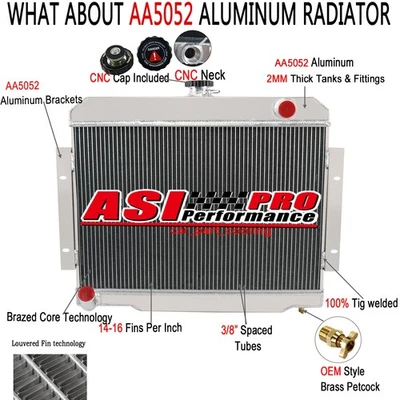 Aluminum 4 Rows Radiator For For Jeep CJ CJ5 CJ6 CJ7 Scrambler L6/V8 1972-1986 Foto 1 de 4