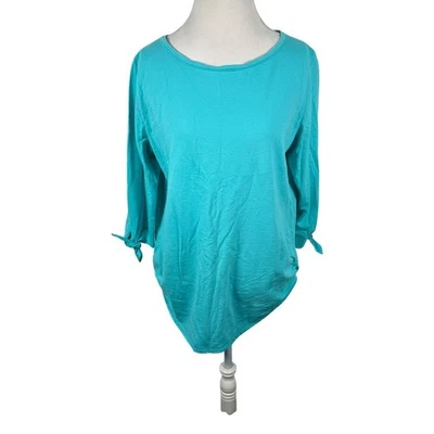 Lo último Algodón por Marc Ware Pullover Azul Lados Fruncidos Mangas Corbata Playa Talla L Foto 1 de 4