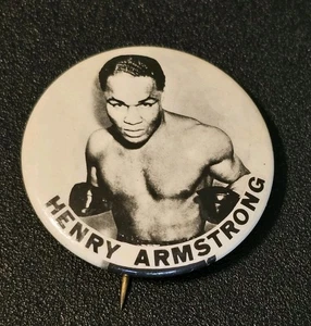Vintage 1940s Boxer Henry Armstrong Celluloid Pinback Button - Picture 1 of 4