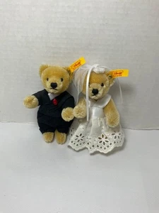 Steiff Braut & Bräutigam - 5" blonde Mohair Bären EAN (027918) & (027925) - Bild 1 von 10