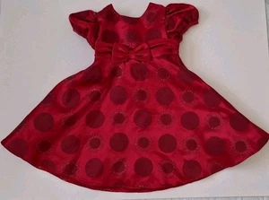 Rare Editions Mädchen Weihnachtskleid Baby 18 Monate Glitzer Urlaub Samt Polka - Bild 1 von 9
