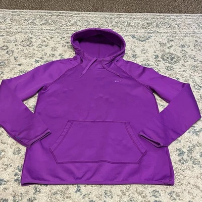 Nike Therma-fit Hoodie Womens Small Purple Swoosh Pullover  Thumbholes - Image 1 of 4