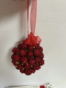 Bola de bayas de acebo colgante de muérdago de Navidad de colección grande decoración del hogar de vacaciones - Imagen 1 de 7