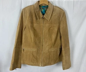Liz Claiborne hellbraun Wildleder Blazer Jacke Damen 14. - Bild 1 von 14