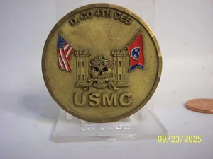 USMC D. CO 4TH CEB INSPECTOR-INSTRUCTOR KNOXVILLE TENNESSEE CHALLENGE COIN - Picture 1 of 2