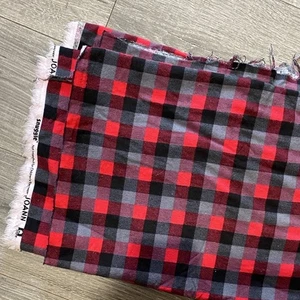 Snuggle Flannel Cotton Fabric Black Gray Red Prewashed 3 Yards - Picture 1 of 3