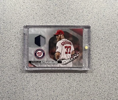 2018 Topps #IIR-SS Stephen Strasburg Instant Impact Game Used Patch Platinum 1/1 - Image 1 of 2