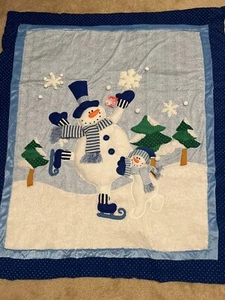 Vintage New 3D Snowman Plushie Blanket Christmas Throw Holiday Cover Sherpa . - Picture 1 of 12