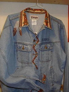 JEAN JACKET (NATIVE AMERICAN LOOKING) - Picture 1 of 2
