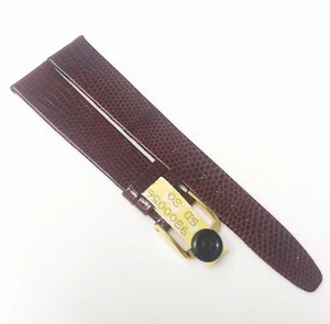 Time Fashions Genuine Lizard Leather 16mm Brown Leather Gold Buckle Watch Band - Picture 1 of 5
