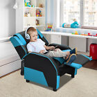 Giantex Kids Youth Gaming Sofa Recliner w/Headrest & Footrest PU Leather Blue
