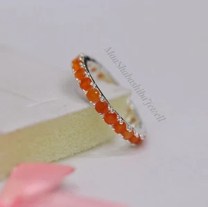 Anillo de compromiso natural multi cornalina anillo promesa de desmaleza de plata esterlina 925 - Imagen 1 de 6
