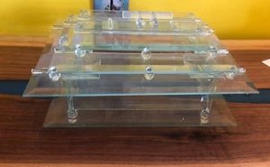 Modern CLEAR GLASS Hand-Crafted Decorative Large Box with Lid 11"X 9" RARE OOAK - Picture 1 of 15