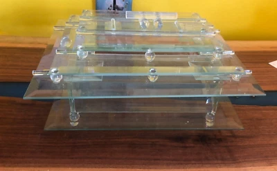 Modern CLEAR GLASS Hand-Crafted Decorative Large Box with Lid 11"X 9" RARE OOAK - Image 1 of 4