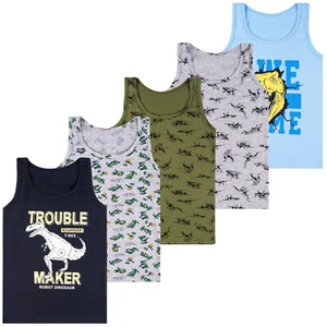 5 boys undershirts cotton tank top kids boys undershirt shirt 92-146 - Picture 1 of 63