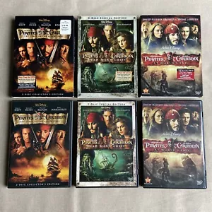 Walt Disney: Pirates of the Caribbean 1 2 & 3 (DVD Set) Trilogy Johnny Depp Film - Picture 1 of 23