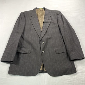 VINTAGE Kuppenheimer Blazer Mens 44 Gray Striped Wool Suit Jacket Sport Coat - Picture 1 of 12