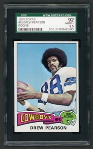1975 Topps #65 DREW PEARSON Rc Rookie SGC 8.5 NM-MT Dallas Cowboys NFL HOF - Picture 1 of 2