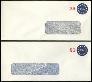 1989 #U615 2x Stamped LARGE Different WINDOW Envelopes Postal Stationery Entire - Picture 1 of 1