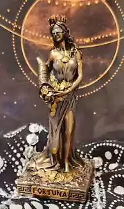 Bronze Finish Fortuna Goddess of Wealth Mini Statue Hand Painted Veronese - Picture 1 of 1