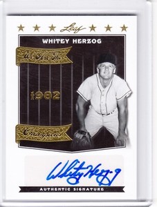 2012 Leaf Legends of Sport Auto We Are The Champions Gold Whitey Herzog 1/5