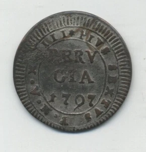 Italian States  Papal States  Peruggia 8 Baiocchi  an XXI 1797 KM 10 VF - Picture 1 of 2